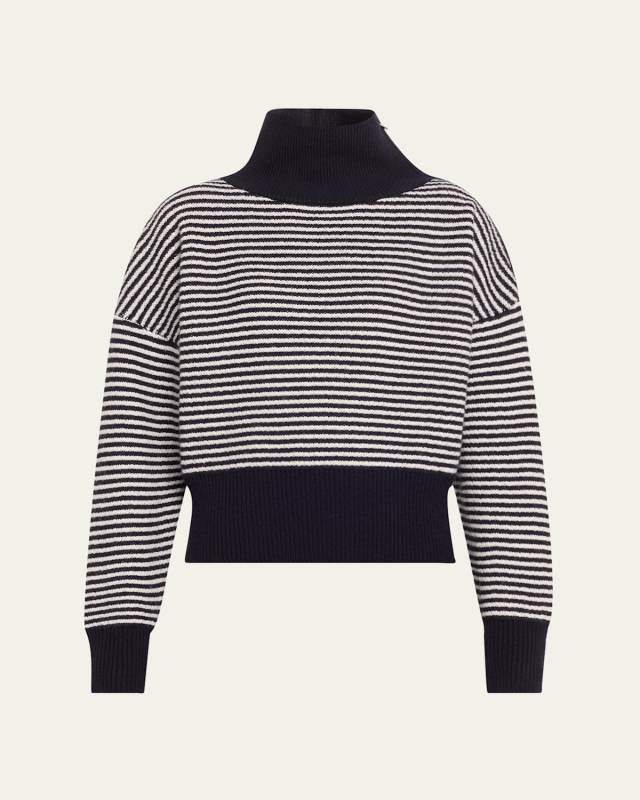 Bessica Stripe High-Neck Sweater